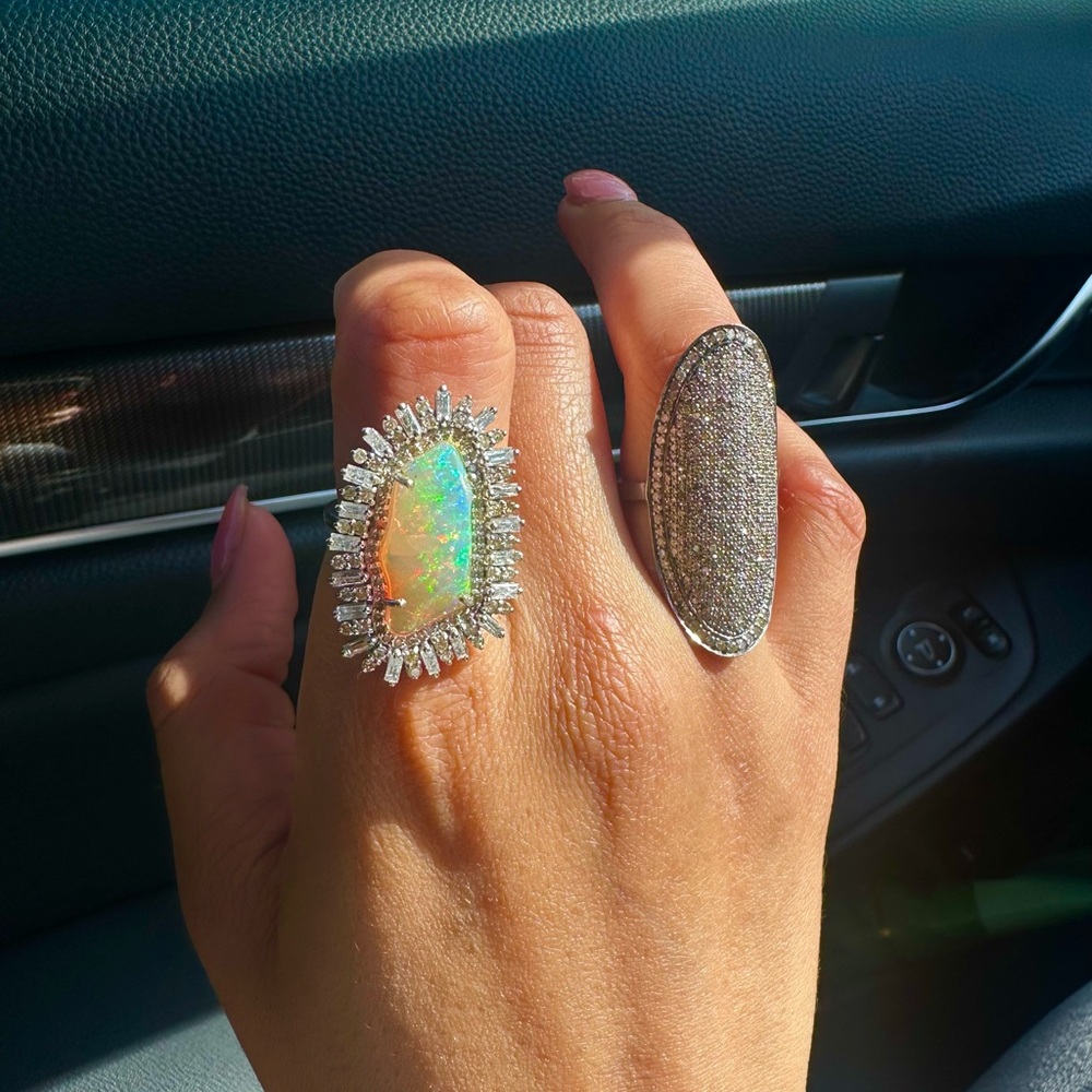 Opal Diamond Statement Ring